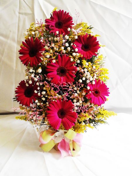 arranjos de gerberas pink